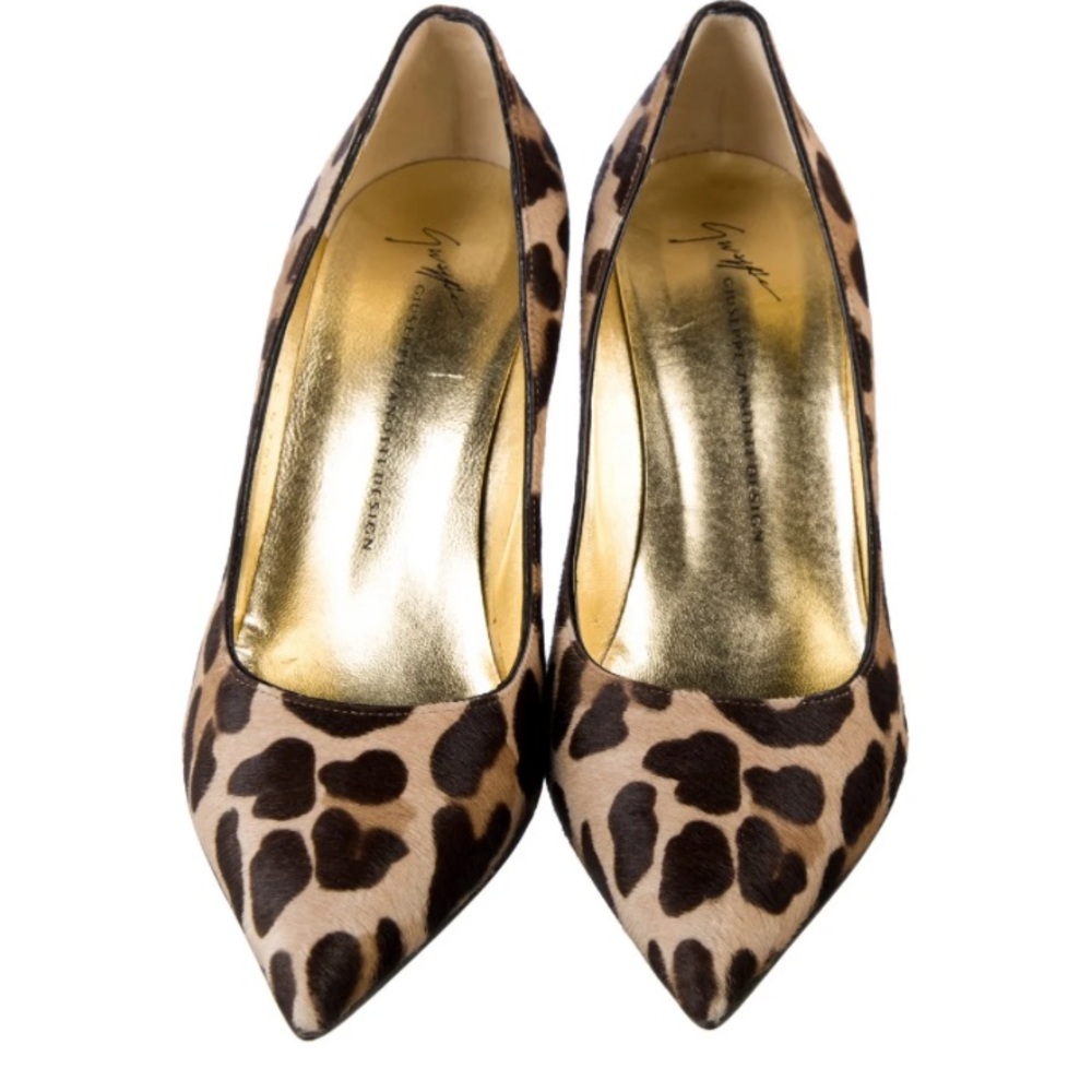 Nwob!!!! Guiseppe Zanotti Pony Hair Leopard Red Heel 40
